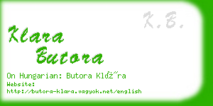 klara butora business card